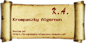 Krompaszky Algernon névjegykártya